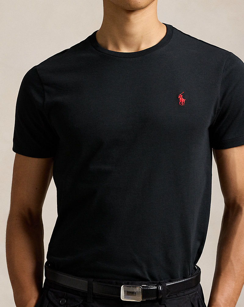 Custom Slim Fit Jersey Crewneck T-Shirt Black
