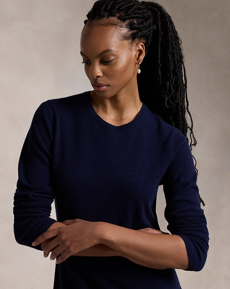 Cashmere Crewneck Jumper Dress Hunter Navy