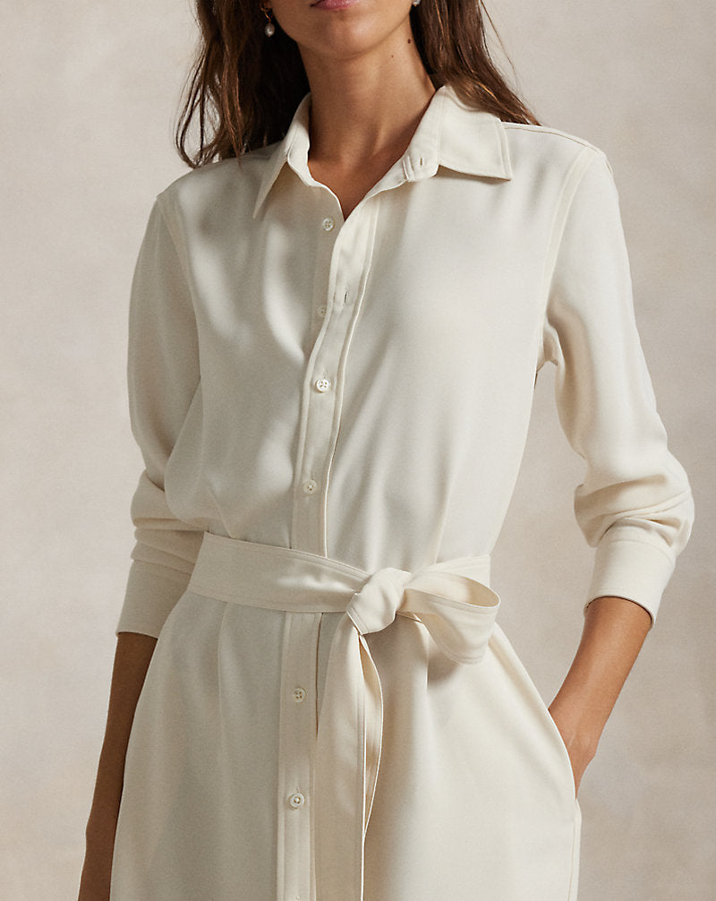 Satin Shirtdress Mascarpone Cream