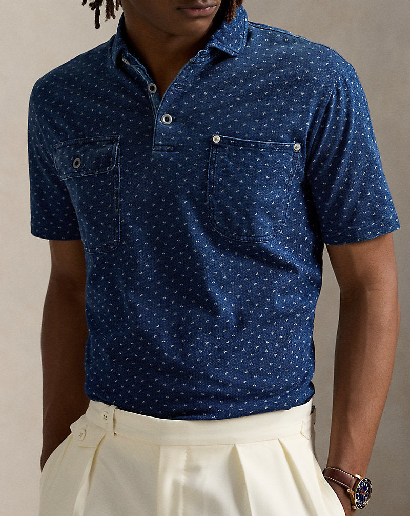 Classic Fit Indigo Jersey Polo Shirt Dark Indigo