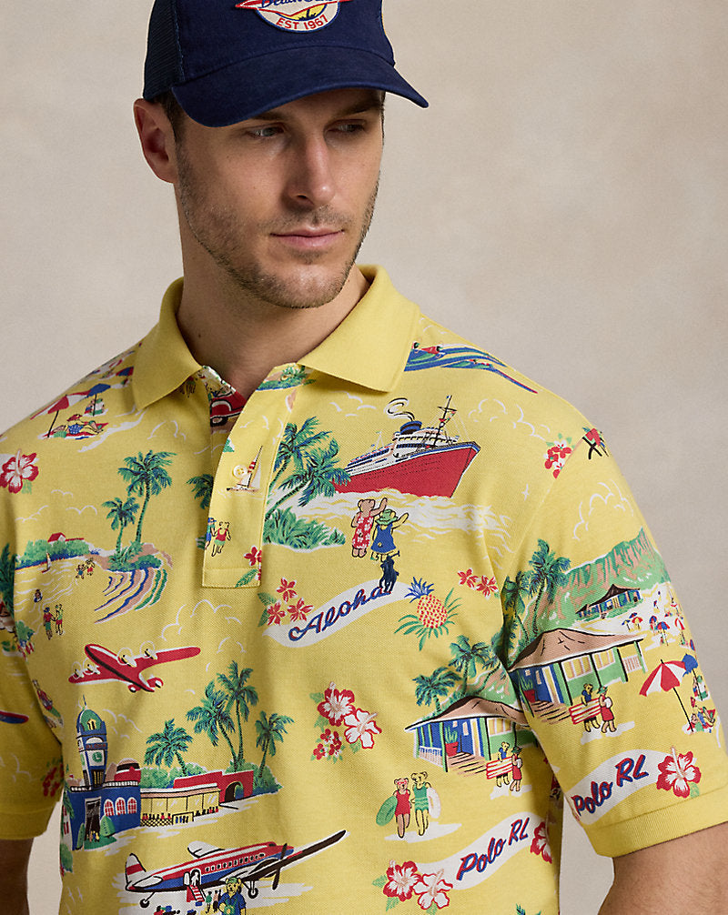 Polo Bear Mesh Polo Shirt Holiday Bear Yellow