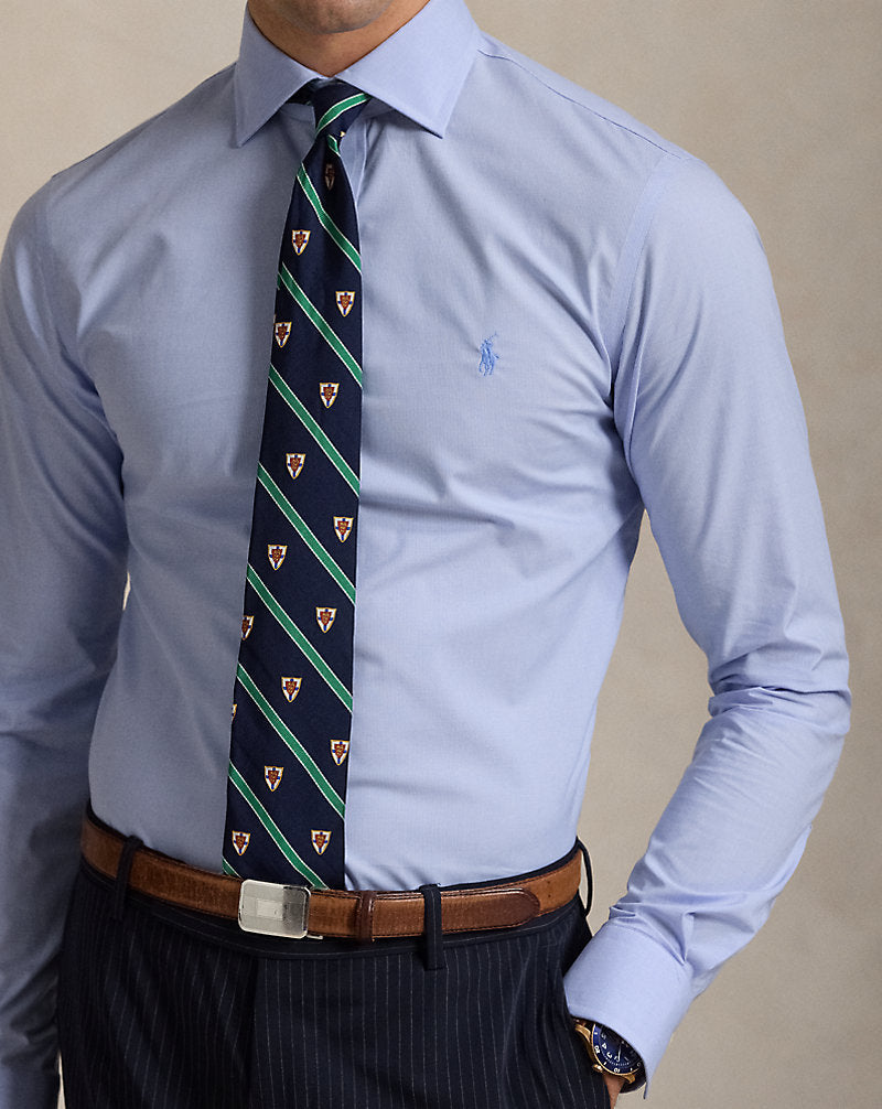 Regent Slim Fit Textured Shirt Blue White