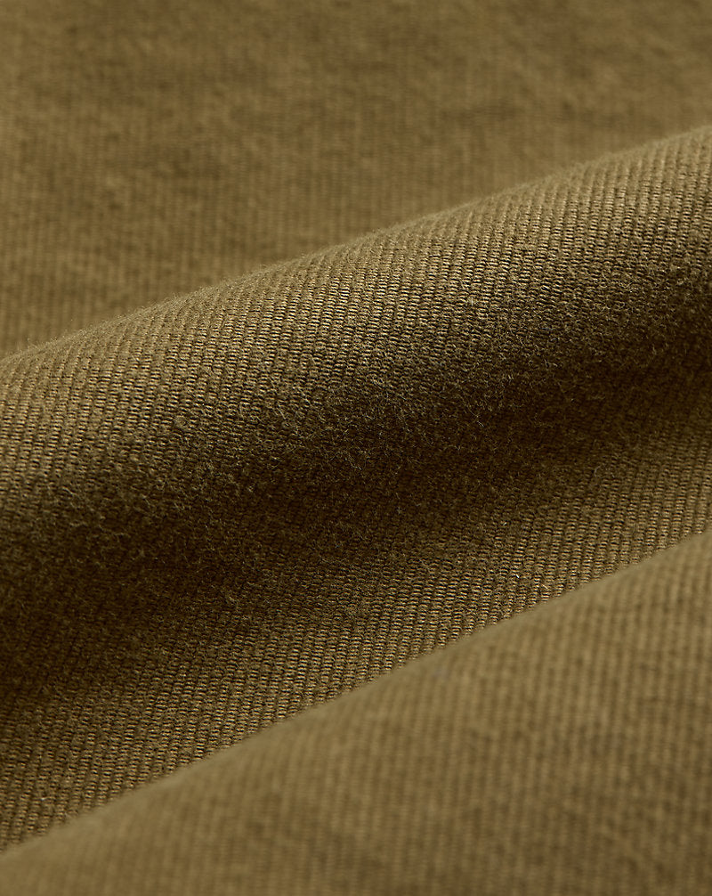 Corduroy-Collar Cotton Deck Jacket Khaki Drab