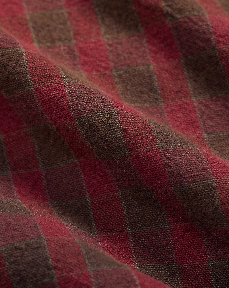 Checked Woven Shirt Jacket Red/Black