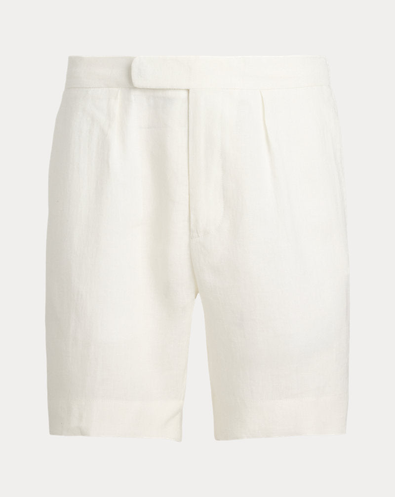 Hand-Tailored Linen Dobby Short Deckwash White