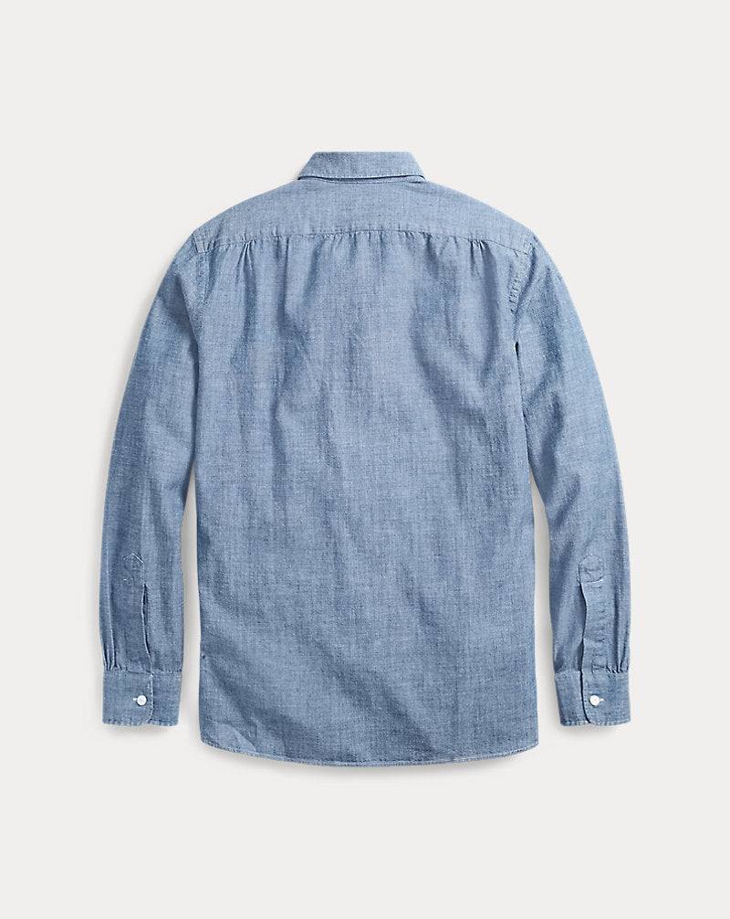 Slim Fit Chambray Shirt Steel Blue