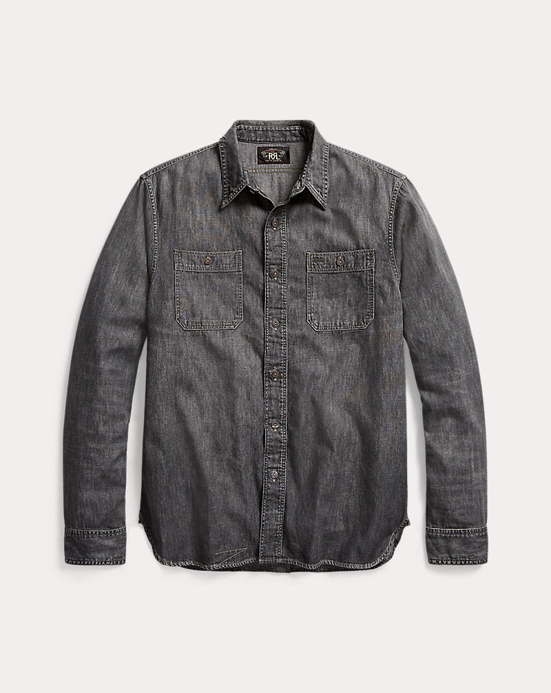 Denim Workshirt Black And White