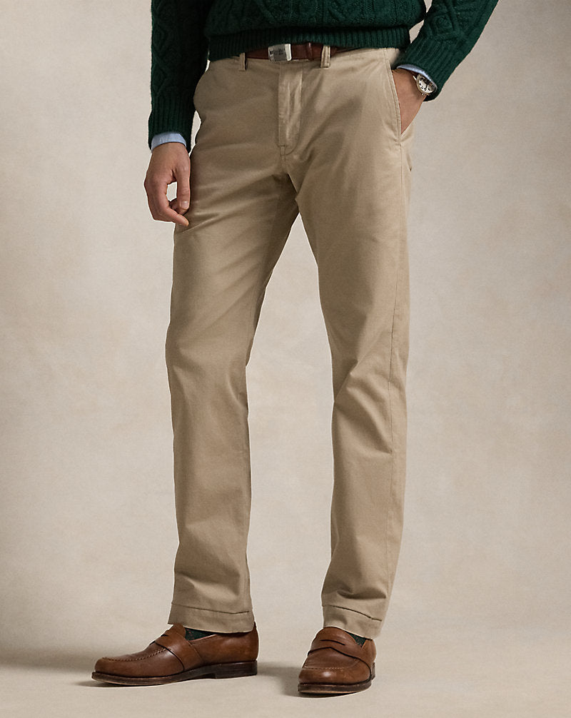 Stretch Straight Fit Chino Trouser Khaki Tan