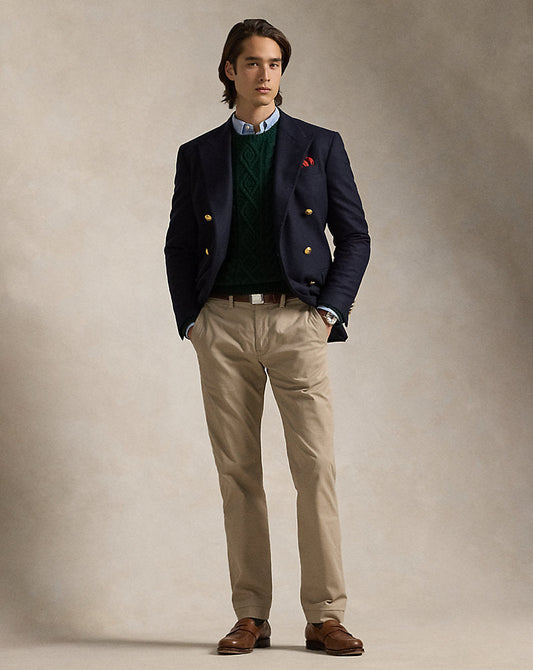 Stretch Straight Fit Chino Trouser Khaki Tan