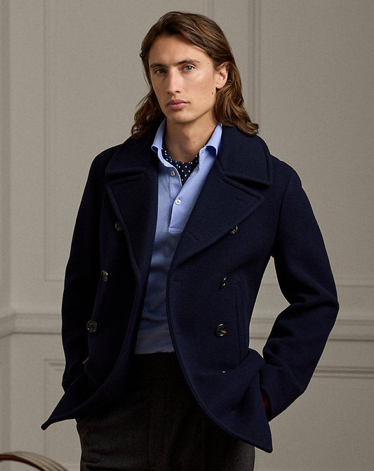 Fullerton Wool-Cashmere Peacoat Classic Chairman Navy