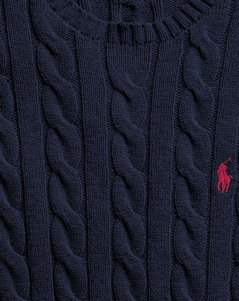 Cable-Knit Cotton Jumper Hunter Navy