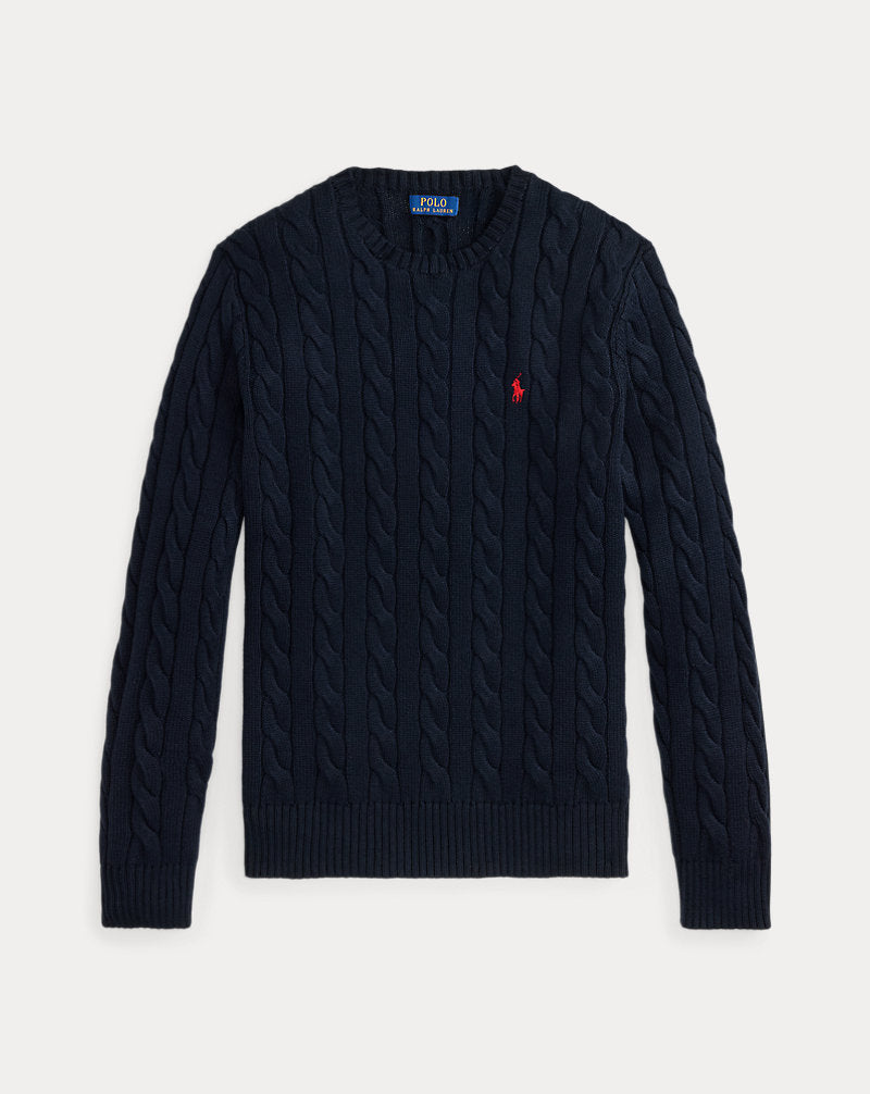 Cable-Knit Cotton Jumper Hunter Navy