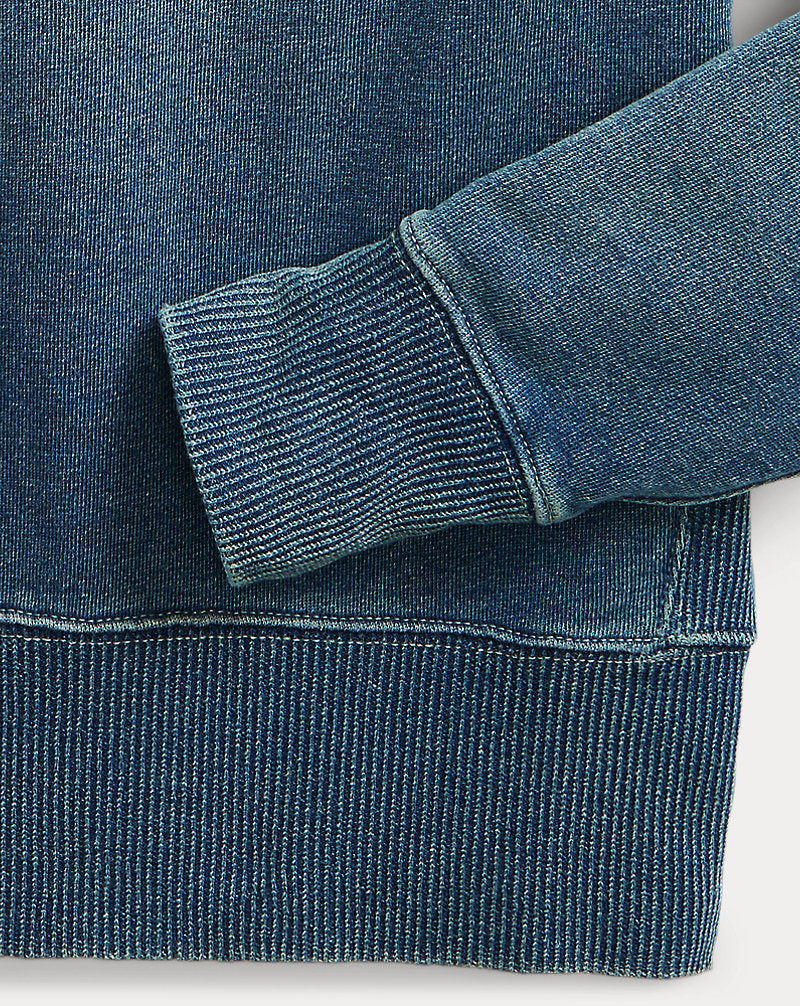 Indigo French Terry Sweatshirt Washed Blue Indigo