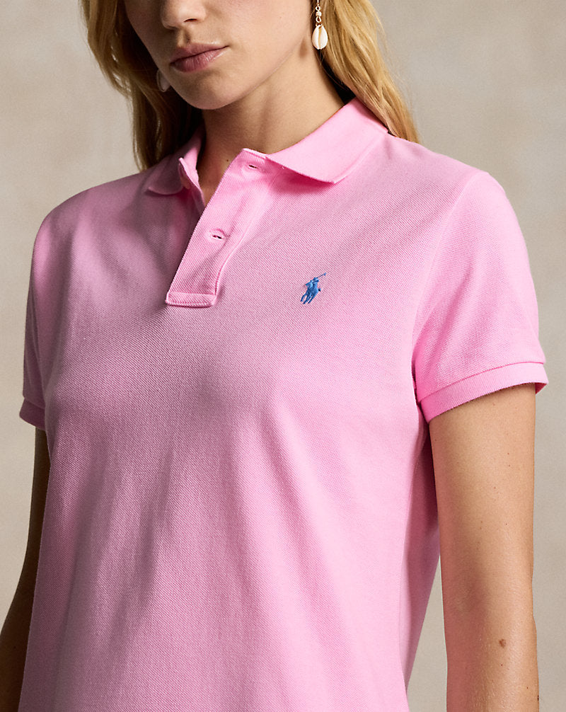 Cotton Mesh Polo Dress Carmel Pink