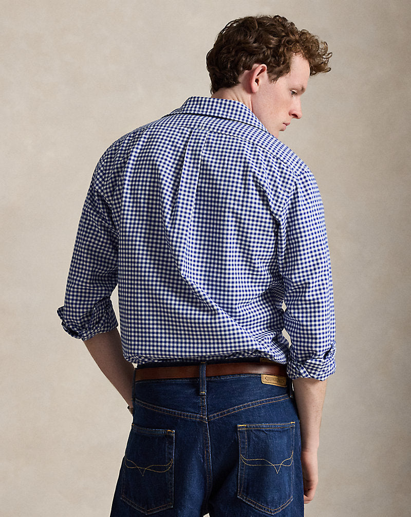 Custom Fit Oxford Shirt Blue/White Gingham