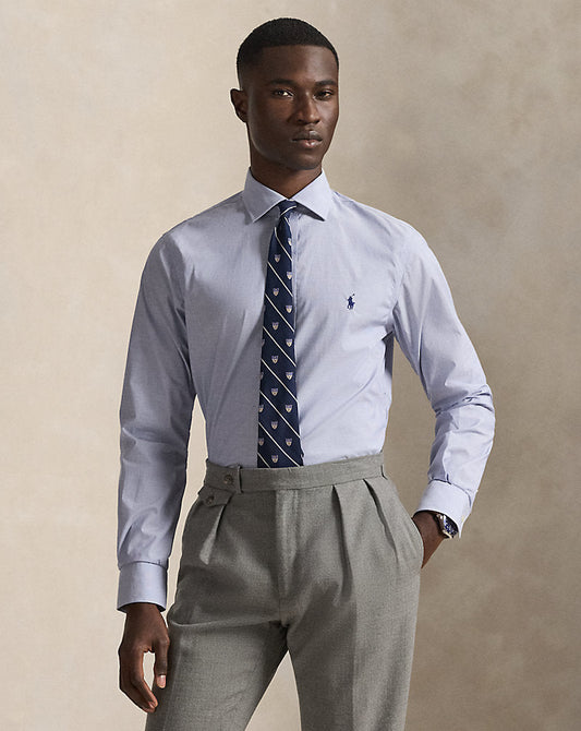 Slim Fit Poplin Shirt Light Blue/White