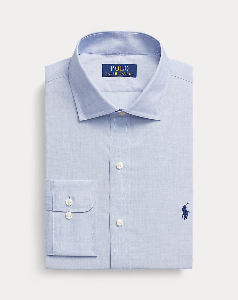 Slim Fit Poplin Shirt Light Blue/White