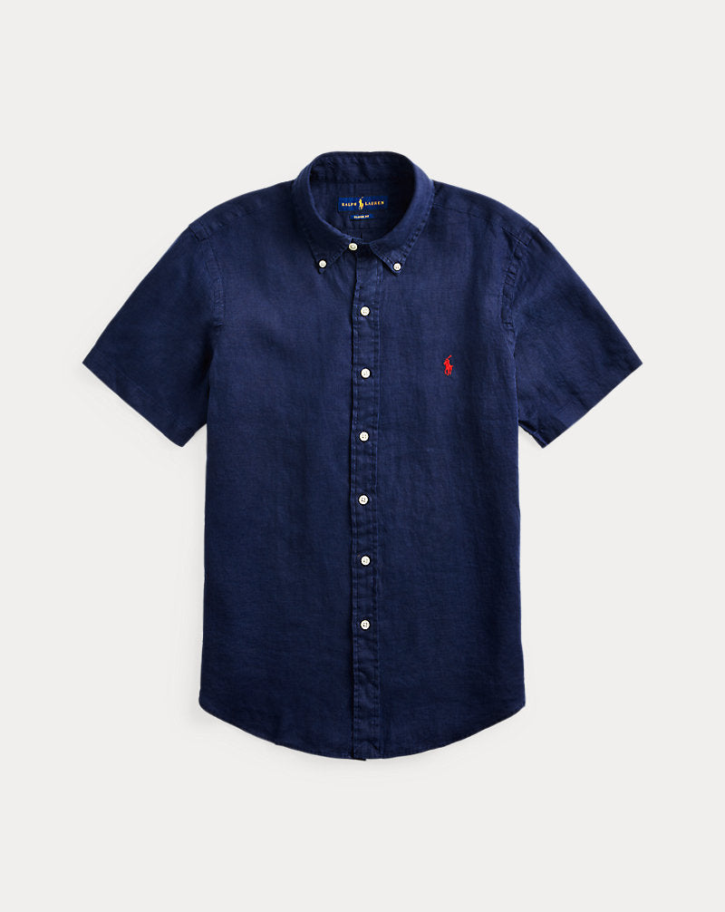 Custom Fit Linen Shirt Newport Navy