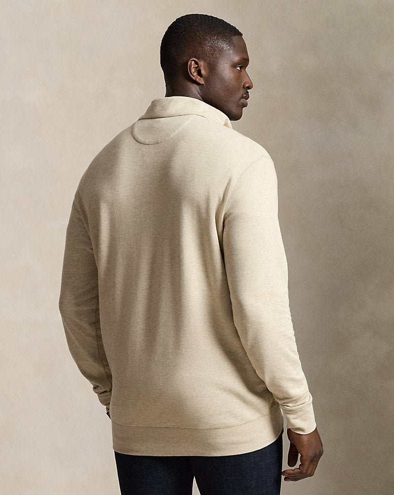 Luxury Jersey Quarter-Zip Pullover Expedition Dune Heather