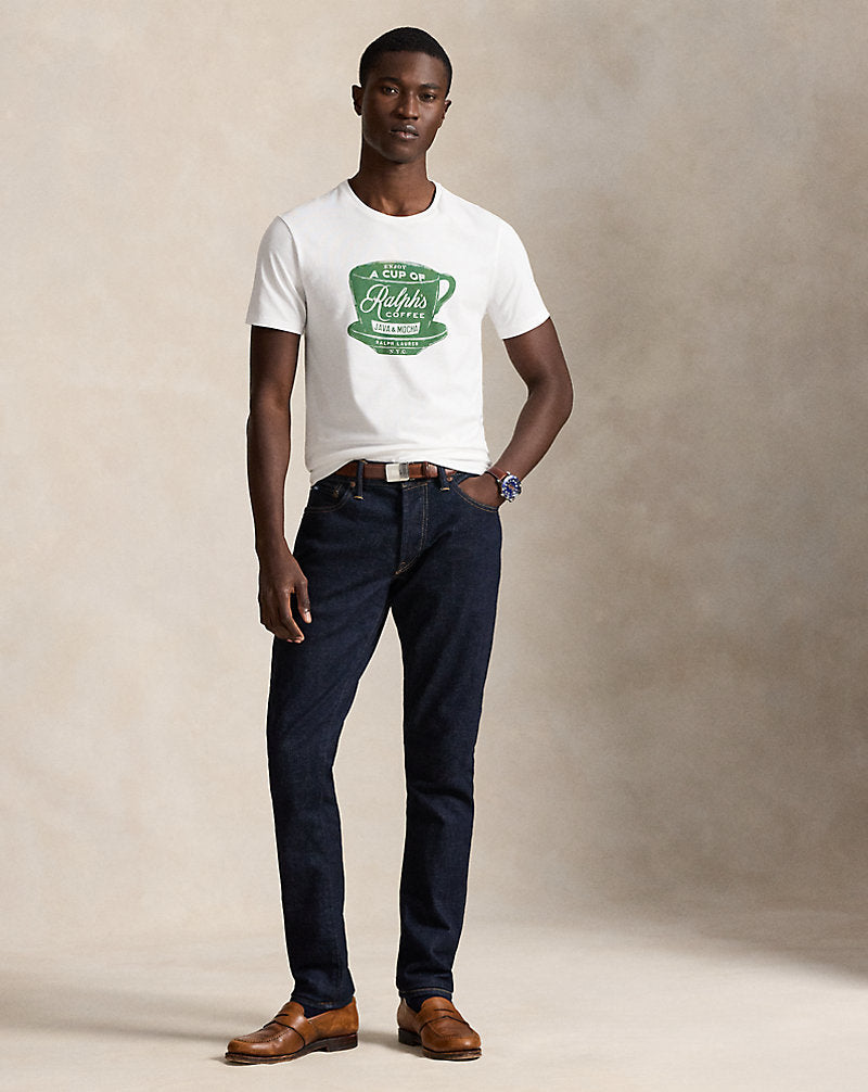 Custom Slim Fit 's Coffee T-Shirt White