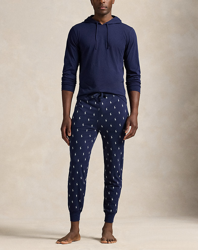 Cotton Jersey Sleep Hoodie Cruise Navy