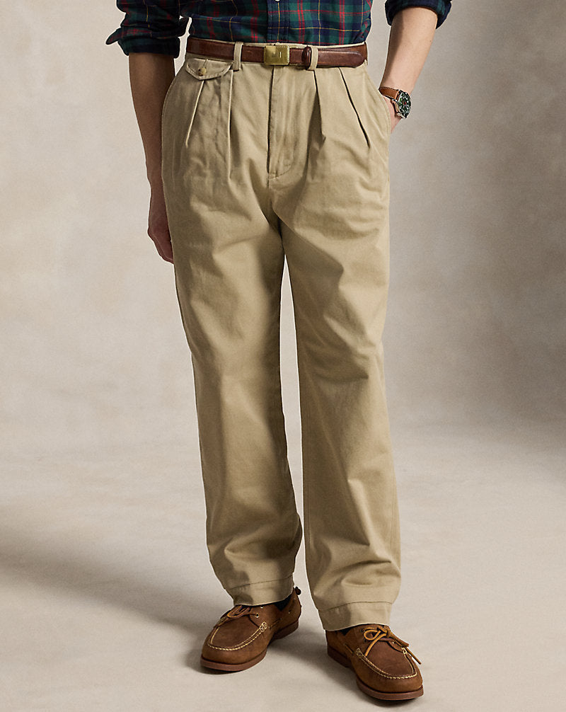 Whitman Relaxed Fit Pleated Trouser Khaki