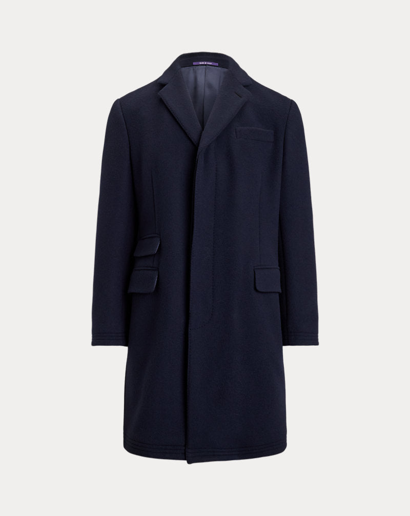 Kent Hand-Tailored Wool-Blend Topcoat Navy