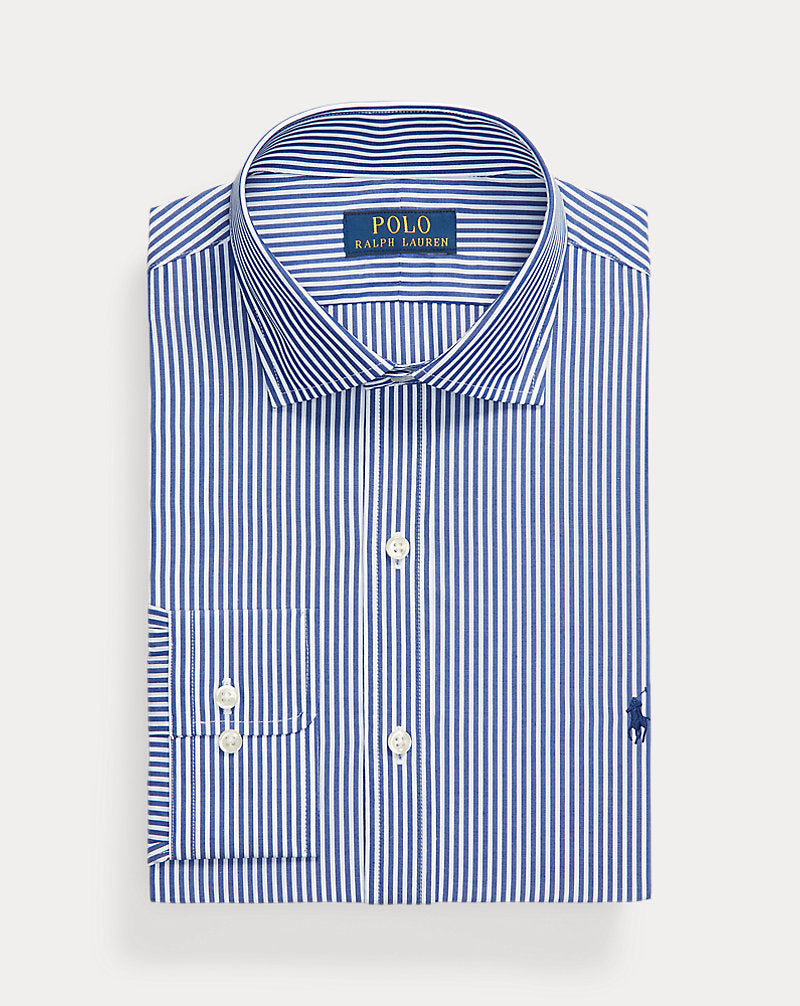 Slim Fit Poplin Shirt Royal/White
