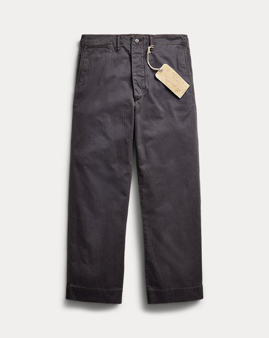 Herringbone Twill Field Trouser Washed Black
