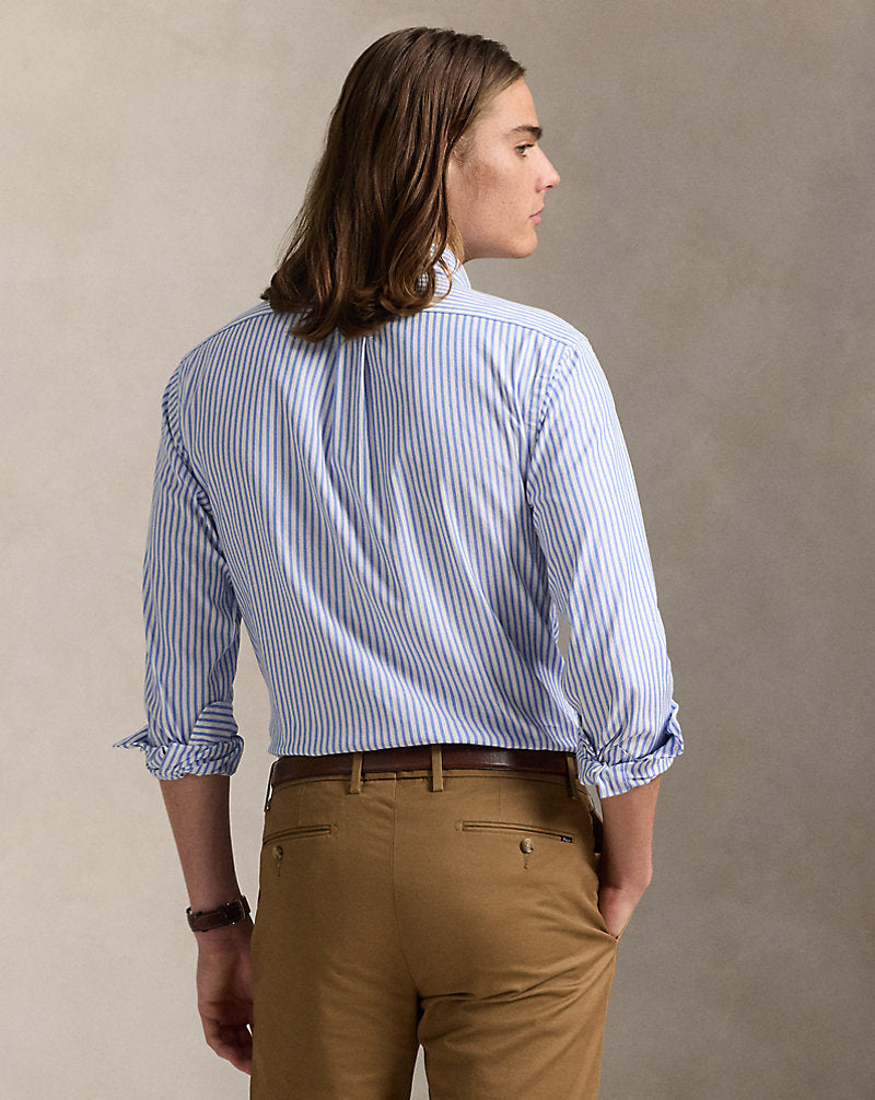 Custom Fit Striped Stretch Oxford Shirt Blue/White