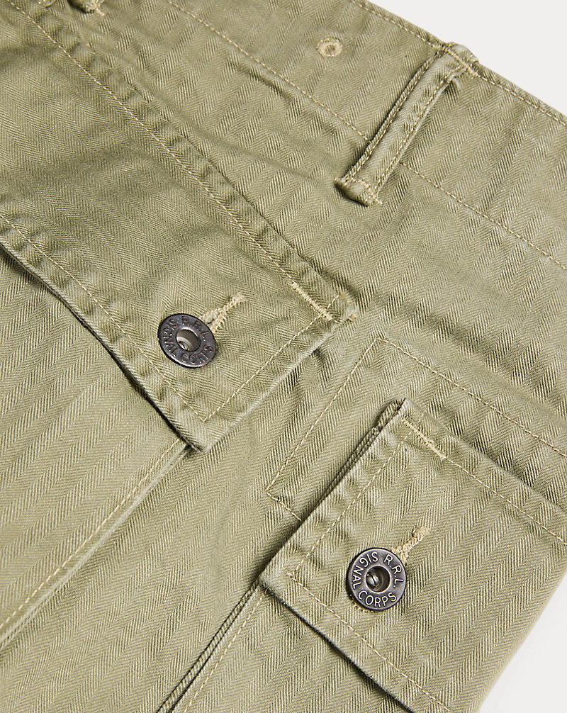 Herringbone Field Cargo Trouser Olive
