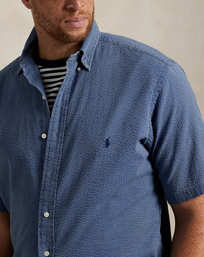 Seersucker Shirt Dark Indigo