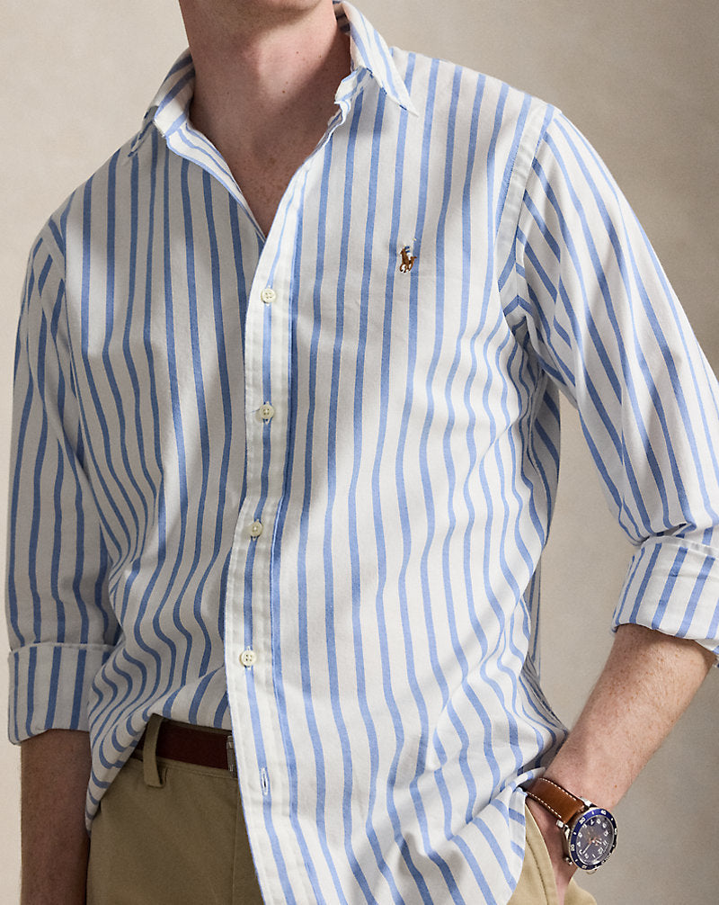 Custom Fit Striped Oxford Shirt Blue/White