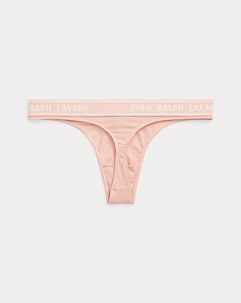 Repeat-Logo Low-Rise Thong Clay