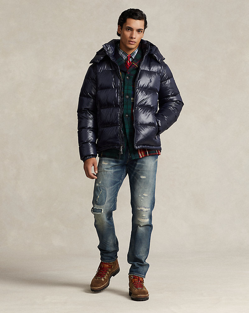 The Decker Glossed Down Jacket Collection Navy Glossy
