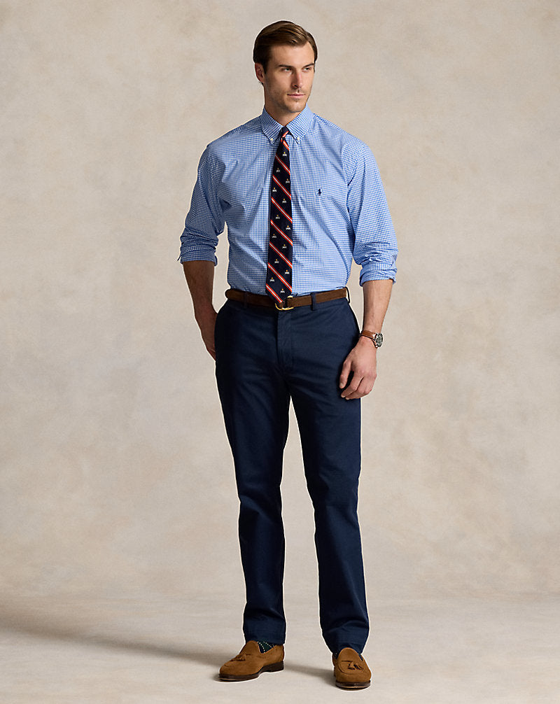 Gingham Stretch Poplin Shirt Blue/White Check