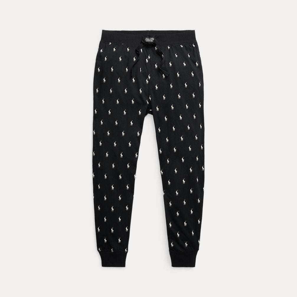 All-over Pony Cotton Jersey Sleep Jogger Polo Black Aopp
