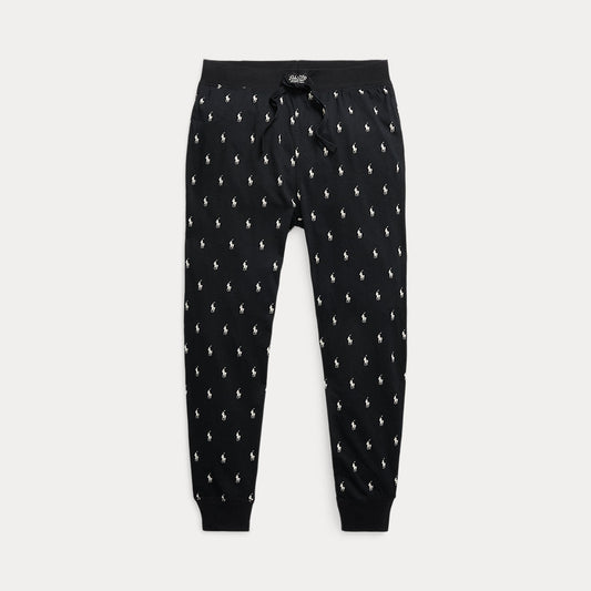 All-over Pony Cotton Jersey Sleep Jogger Polo Black Aopp