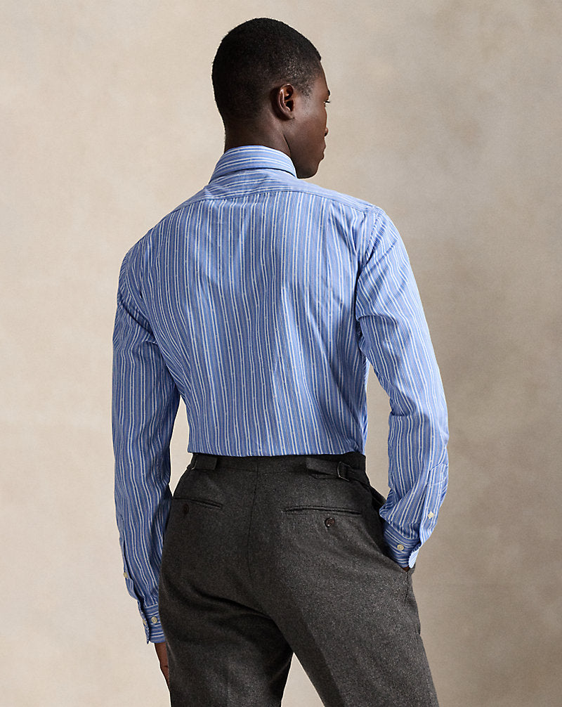 Custom Fit Striped Dobby Shirt Fall Blue/White