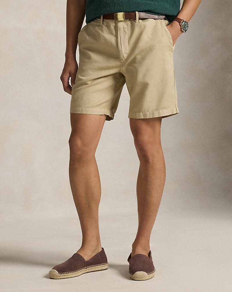 21.6 cm Classic Fit Linen-Cotton Short Coastal Beige