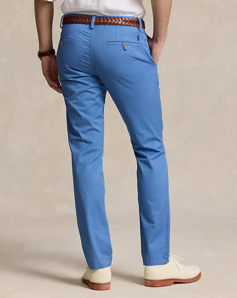 Stretch Slim Fit Washed Chino Trouser Nimes Blue