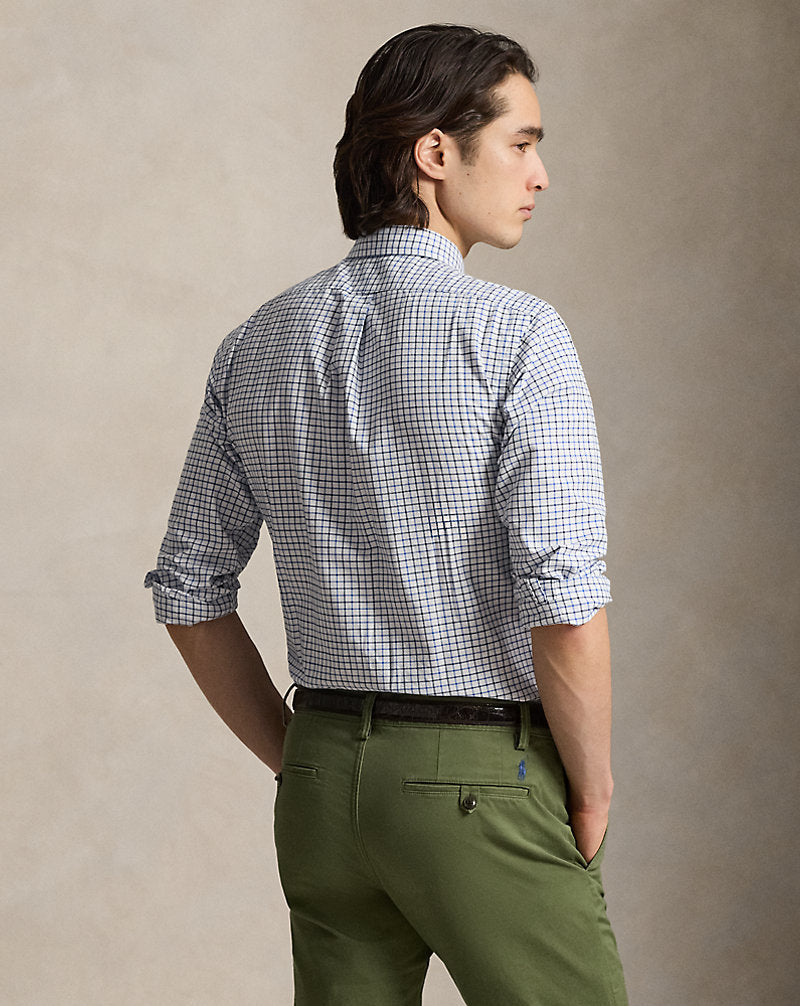 Custom Fit Tattersall Oxford Shirt 6140a White/Blue Multi