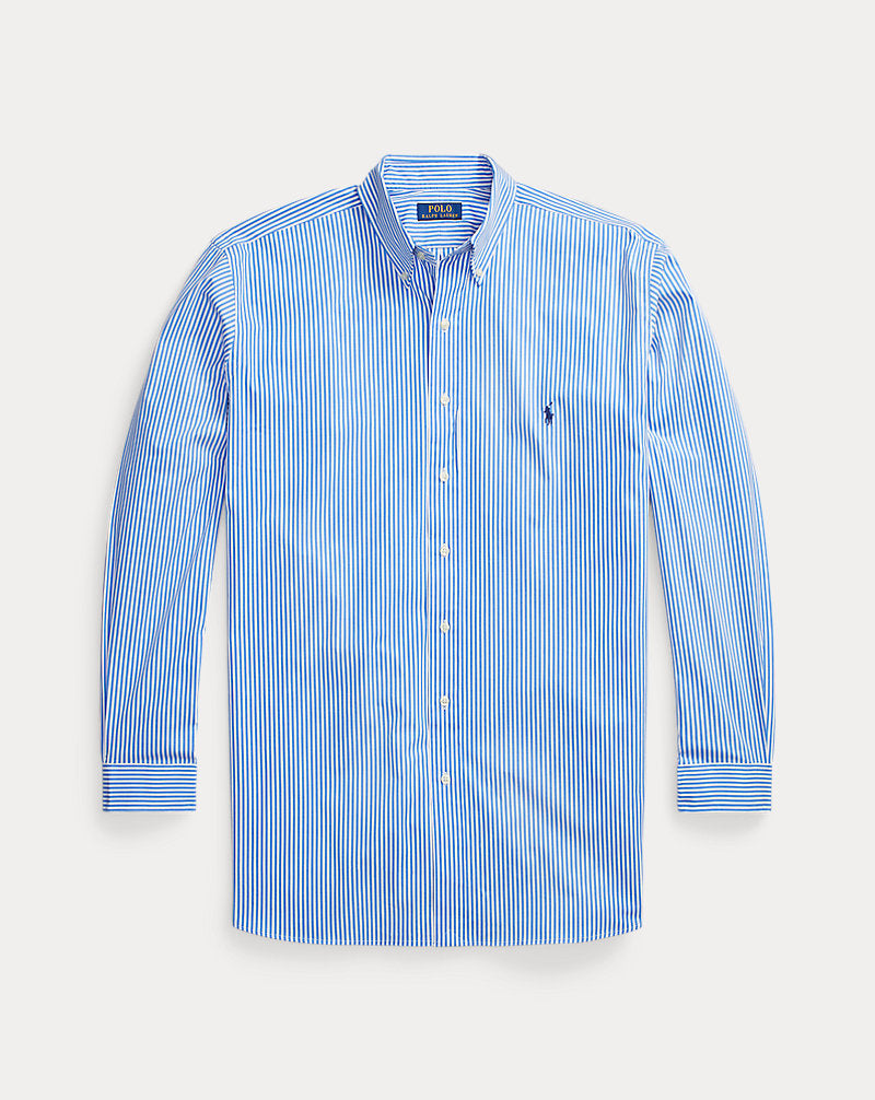 Striped Stretch Poplin Shirt 4655h Light Blue/White