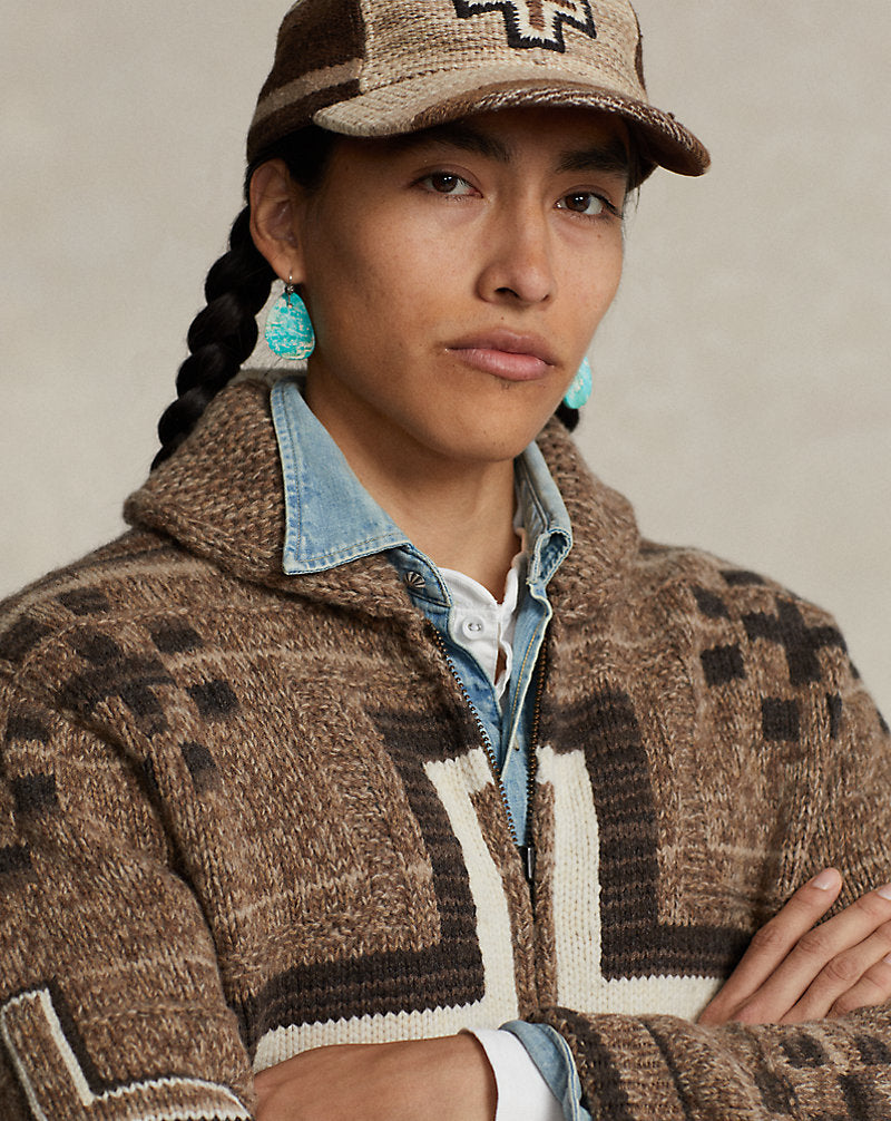 Naiomi Glasses Full-Zip Jumper Brown Combo