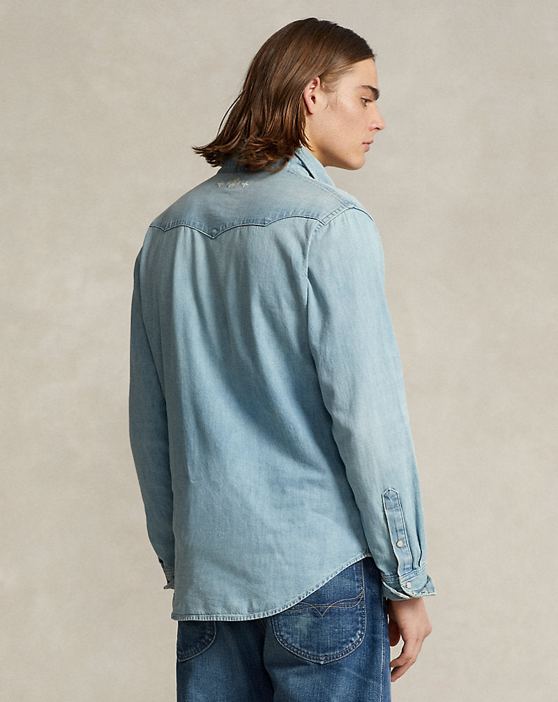 Naiomi Glasses Denim Western Shirt Hilliard Wash