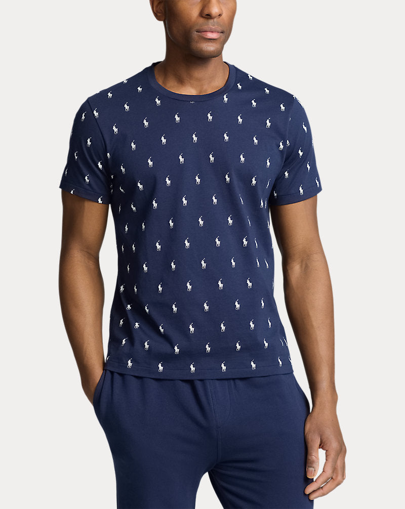 Allover Pony Cotton Jersey Sleep Shirt Cruise Navy