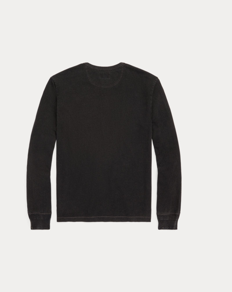Indigo Jersey Henley Shirt Sulphur Black