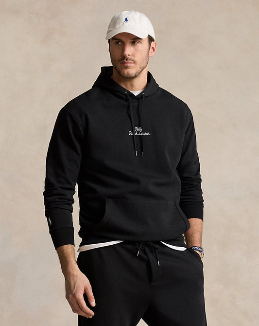 Logo Double-Knit Hoodie Polo Black