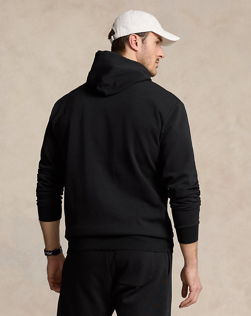 Logo Double-Knit Hoodie Polo Black