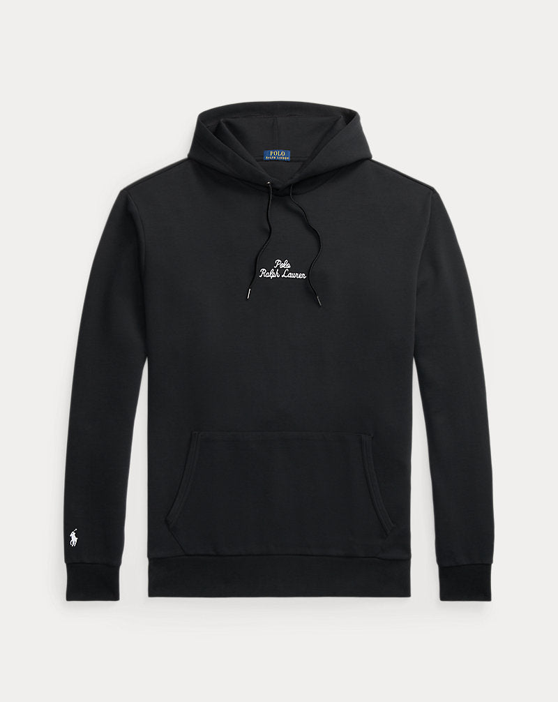 Logo Double-Knit Hoodie Polo Black